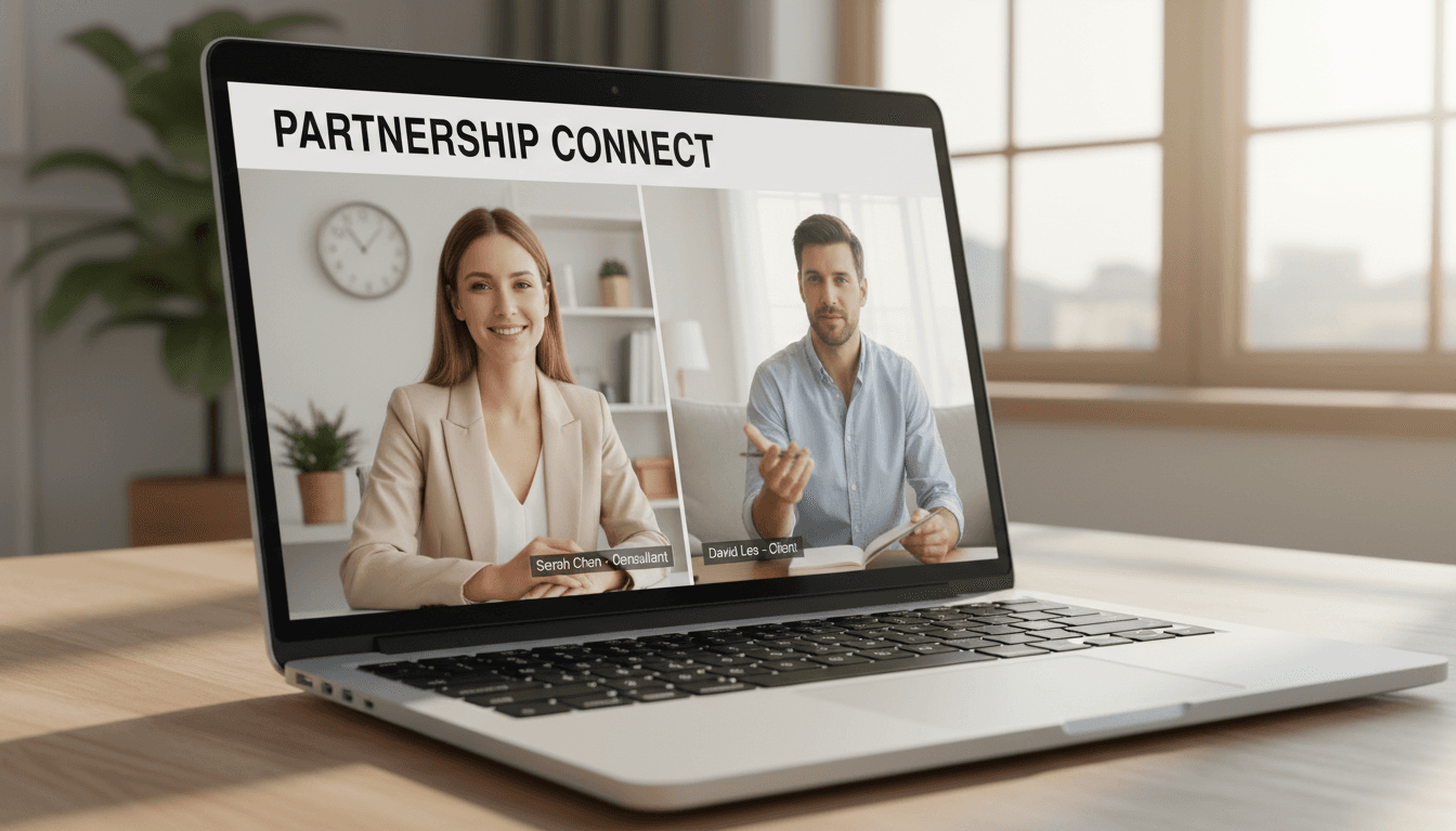 Consultora em chamada de suporte contínuo com cliente